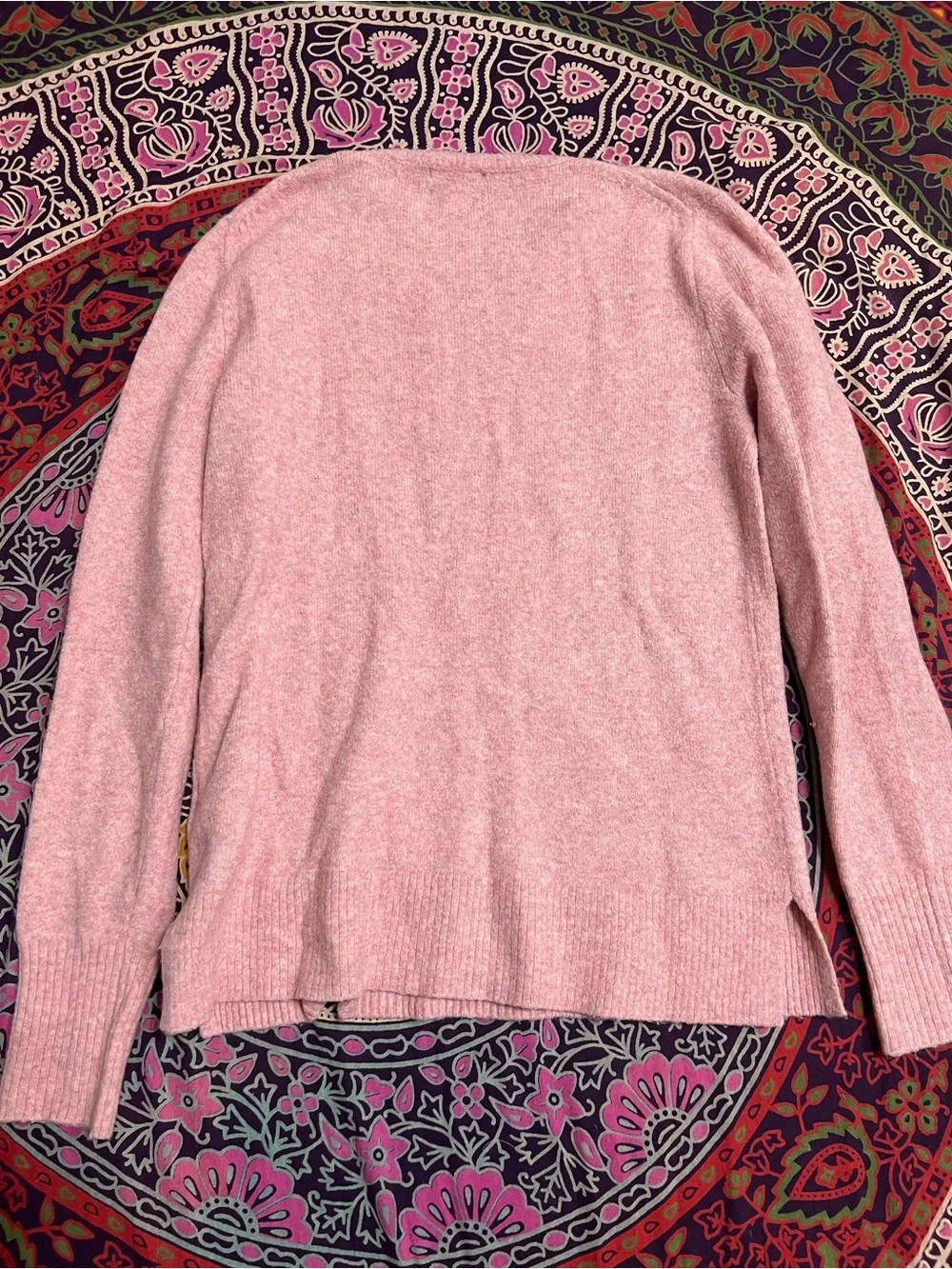 J.Crew Pink Crewneck Sweater XS Soft Wool Blend Lightweight Cozy Knit